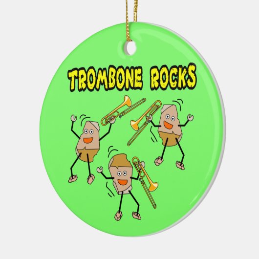 Trombone Rocks Keramisch Ornament (Links)