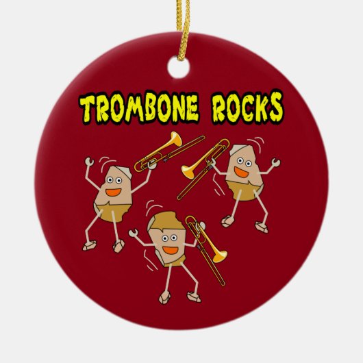 Trombone Rocks Keramisch Ornament (Voorkant)