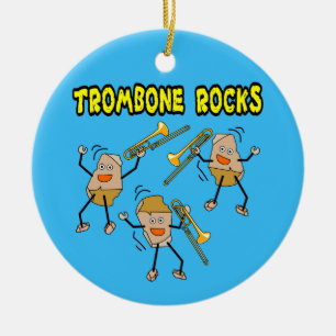 Trombone Rocks Keramisch Ornament