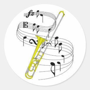 Trombone Ronde Sticker