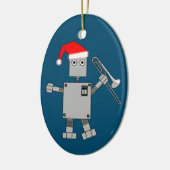 Trombone Santa Hat Robot Keramisch Ornament (Links)