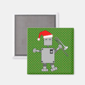 Trombone Santa Hat Robot Magneet (Voorkant / Achterkant)