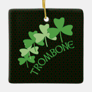 Trombone Shamrocks Arc Keramisch Ornament
