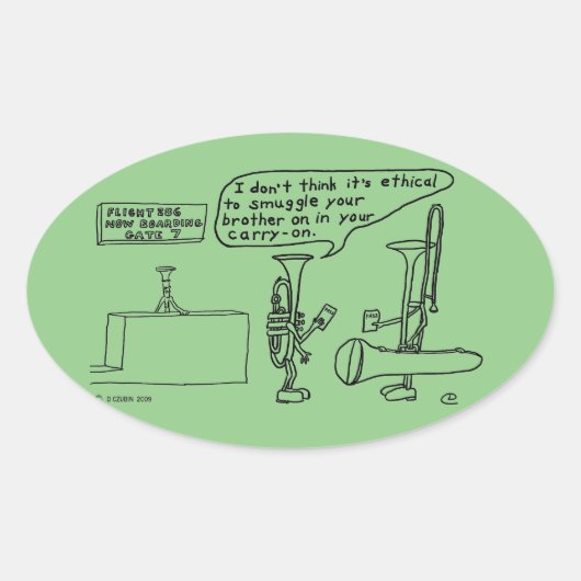 Trombone Smuggable Oval Sticker (Voorkant)