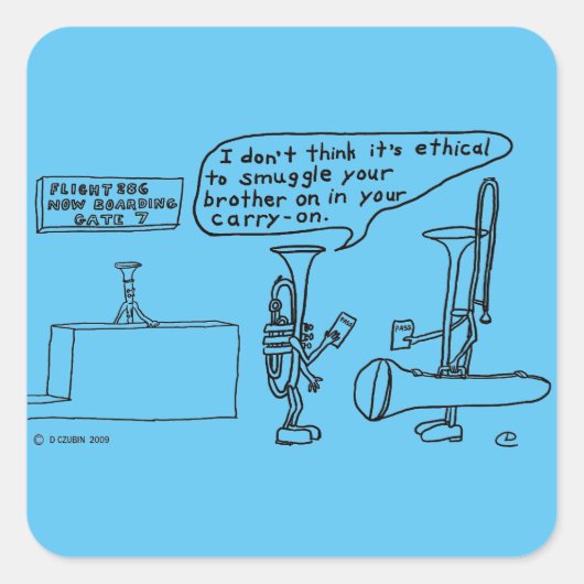 Trombone Smuggable Square Sticker (Voorkant)