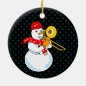 Trombone Snowman Keramisch Ornament (Achterkant)