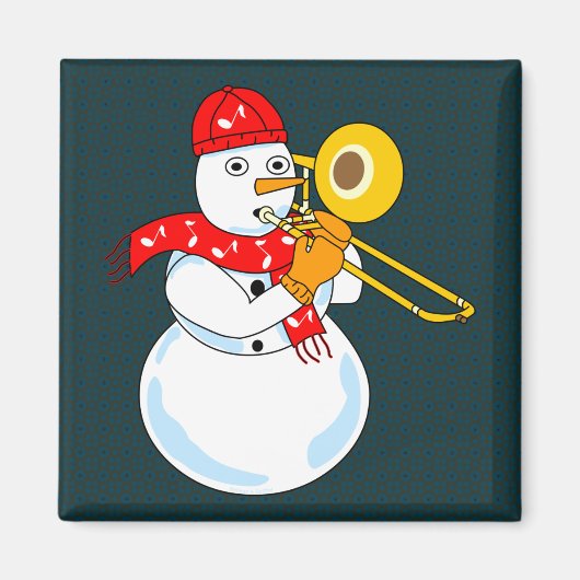 Trombone Snowman Magneet (Voorkant)