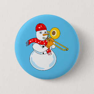 Trombone Snowman Ronde Button 5,7 Cm