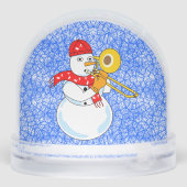 Trombone Snowman Snow Globe (Arrière)