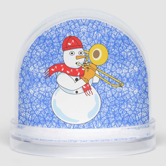 Trombone Snowman Snow Wereldbol Sneeuwbol (Voorkant)