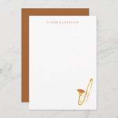 Trombone Stationery - Instrument dank u notities (Voorkant / Achterkant)