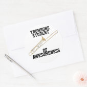 Trombone Student of Awesomeness Ronde Sticker (Envelop)