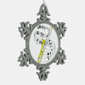 Trombone Tin Sneeuwvlok Ornament (Links)