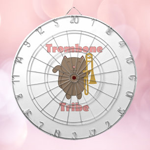 Trombone Tribe Bruine Kitty Kat Roze Letters Dartbord
