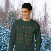 Trombone Ugly Christmas Sweater Pattern Sweatshirt