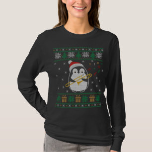 Trombone Ugly Christmas Sweater Penguin Xmas Famil T-shirt