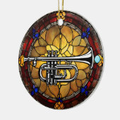trombonemuziek keramisch ornament (Links)