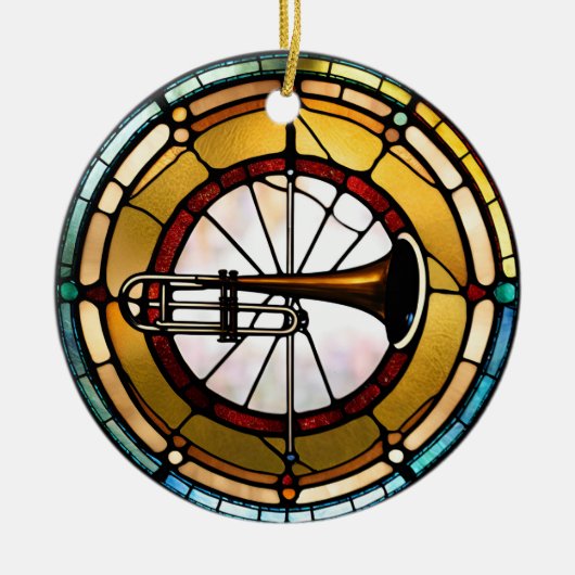 trombonemuziek keramisch ornament (Voorkant)