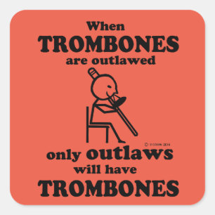 Trombonen verboden Square Sticker