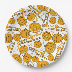 Trombones Halloween pompoen patroon Papieren Bordje
