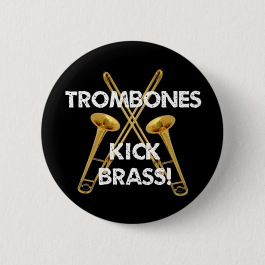 Trombones Kick Brass. Ronde Button 5,7 Cm (Voorkant)