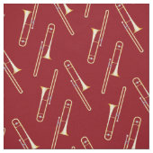 Trombones Music Musician Room Decor Red Stof (Swatch)