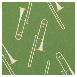 Trombones Muziek Musicus Kamer Decoratie Groen Stof