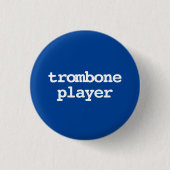 Trombonespeler Typografie Button (Voorkant)