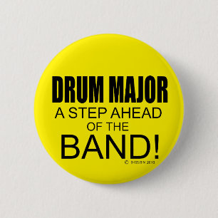 Trommel Majoor een stap voor de Band! Ronde Button 5,7 Cm