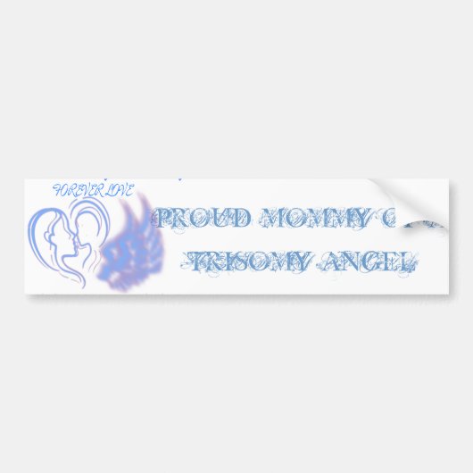 Trommel mama van een Trisomy Angel Boy Bumpersticker (Voorkant)