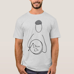 Trommel op Man lijn Art T-shirt