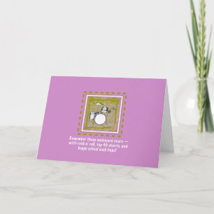 Trommel stelt nostalgisch denken van uw roze groet kaart