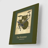 trommel / trommeltijd decor vierkante klok (Hoek)