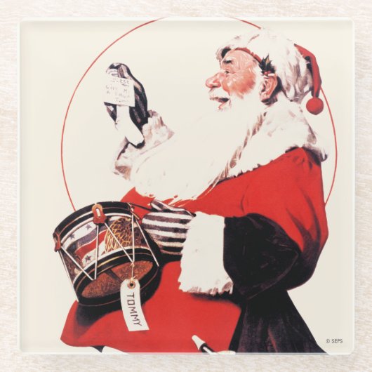 Trommel voor Tommy Glazen Onderzetter (Voorkant)