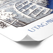 Trommelbrug bij Meguro Poster (Hoek)