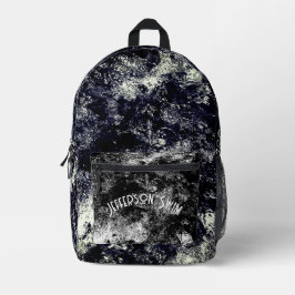 Trommelend Water Zwart & Wit Bedrukte Rugzak