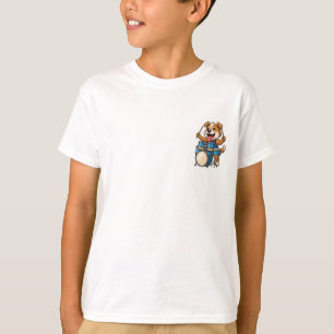 Trommelende Gelukkige Cartoon Puppy Kinderen T-shirt