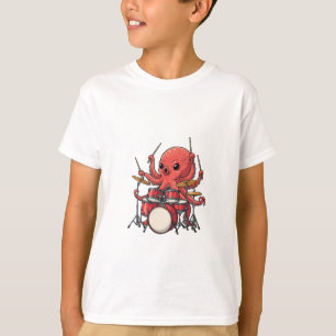 Trommelende Octopus Muzikale Cartoon Kinderen T-shirt