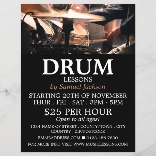 Trommelkit, drumlessons Adverteren brochure (Voorkant)