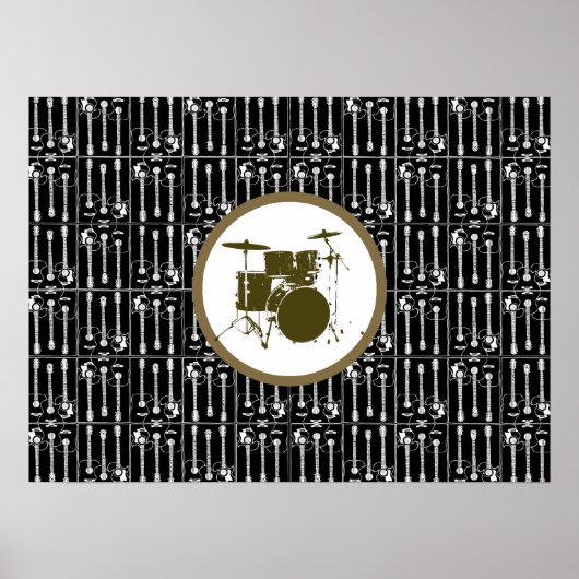 trommels en gitaren voor muren poster (Voorkant)