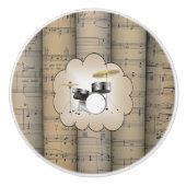 Trommelset ~ Cloud ~ Rollend vel Music Background  Keramische Knop (Voorkant)