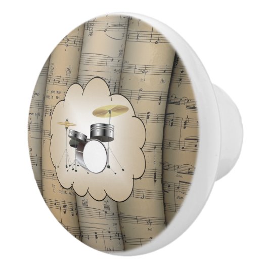 Trommelset ~ Cloud ~ Rollend vel Music Background  Keramische Knop (Rechts)