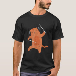 Trommelstokken Percussie Drummer Kat Dier Cadeau D T-shirt