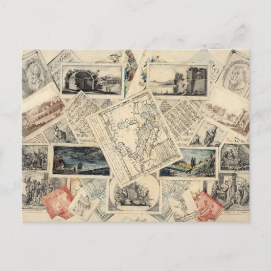 Trompe l'oeil d'une carte d'Italie | P. Verburght (Devant)