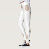Trompe l'oeil met cirkelgaten voor huidskleur W Leggings (Links)