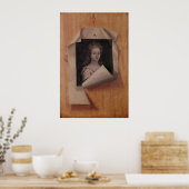 Trompe l'Oeil Portrait of a Lady Poster (Keuken)