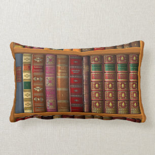 Trompe l'oeil van een bibliotheek van klassieke bo kussen