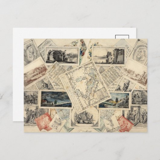 Trompe l'oeil van een kaart van Italië | P. Verbur (Voorkant / Achterkant)