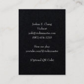 Trompe L'oeil Violin & Bow Musician's (White Text) Visitekaartje (Achterkant)