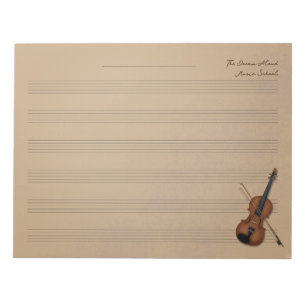 Trompe L'oel Violin & Bow Music Manuscript Paper Notitieblok